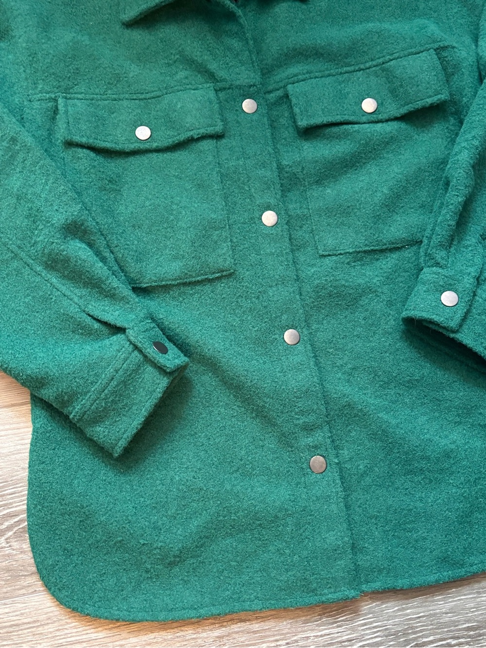 🌲Wild Fable🌲Green Button-Front Shacket - Picture 2 of 6